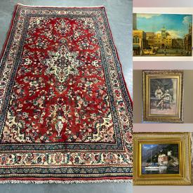 MaxSold Auction: This online auction includes art featuring paintings from Geoffrey Sykes, David Insley, Bobs Cogill Haworth, Kathleen McCabe block print, Jack Vettriano poster, Egyptian papyrus art and others, stone carvings, wooden brush pot, Persian rugs and much more!