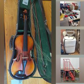 MaxSold Auction: This online auction features vintage skis, vanities, sinks, antique typewriter, TVs, violin, Birchwood candle holders, shutters, heaters, mini fridge, power & hand tools, yard tools, vintage tools, vintage kitchen gadgets, vintage oak desk, wringer washer, teacup/saucer sets, oil lanterns, Boyds Bears, window AC units, bike, chiminea, and much, much, more!!!