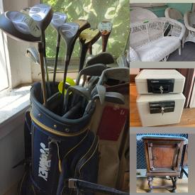 MaxSold Auction: This online auction features area rugs, wicker furniture, garden pots & art, golf clubs, small kitchen appliances, teacup/saucer sets, power & hand tools, yard tools, patio chairs, fitness gear, antique vanity table, costume jewelry, sewing notions, and much, much, more!!!