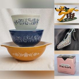 MaxSold Auction: This online auction includes jewelry, accessories, jewelry boxes, jewelry tray, dragon wineglasses, Star Wars 3D puzzle, figurines, craft supplies, wood signs, linens, vintage Pyrex, board games, cat items, dog items, Norwex products, Pendelfin and other china, candles and more!