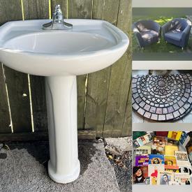 MaxSold Auction: This online auction includes Ikea club chairs, file cabinet, Toro weed wacker, wall art, seasonal decor, rubber mats, doorbells, metal bedframe, hand mirror, folding lap tray, vintage paper mache figures, printer, books, vinyl records and more!