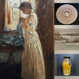 MaxSold Auction: This online auction includes “Blushing John” Dieter Tesch, Print By Andrew Masin, “Enclosure, Timberline” Alexandra Haeseker and other artworks, MCM snack bowl, pottery, MCM platter, chargers, pitcher, Joshua Maxwell teapot and much more!