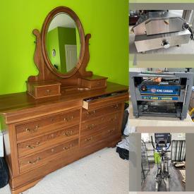 MaxSold Auction: This online auction features art pottery, portable pizza oven, ceiling fans, amps, boots, pet products, elliptical machine, power tools, ties, outdoor table, printer, and much, much, more!!!