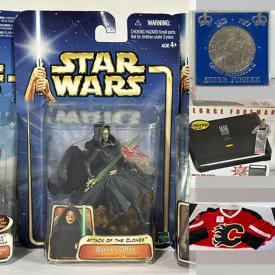 MaxSold Auction: This online auction features coins, Star Wars collectibles, video game consoles & games, sports trading cards, action figures, comics, DVDs, puzzles, toys, athletic apparel, children’s books, and much more!!