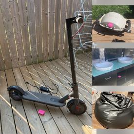 MaxSold Auction: This online auction includes camping chairs, folding hammock, Weber BBQ grill, snowboard, Legos, tent, bathroom vanity, vanity light, light fixtures, puzzles, books, shoes, accessories, clothing, electronics and more!