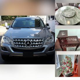 MaxSold Auction: This online auction features Mercedes ML350, marble dining table, carved cork diorama, lotus table lamp, sectional sofa, TV, yarn, laptops, garden pots, portable AC unit, washer, dryer, area rug, and much more!!!