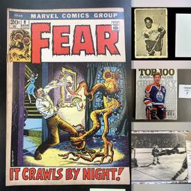 MaxSold Auction: This online auction features sports collectibles, sports trading cards, vintage games, vintage motor car cards, decanter, vinyl records, Elvis cards, comics, and much, much, more!!!n