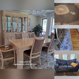 MaxSold Auction: This online auction features dining room table & chairs, sectional sofa, area rugs, and more!