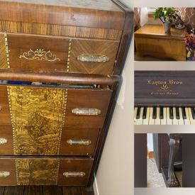 MaxSold Auction: This online auction features dresser, blanket storage chest, and vintage piano.