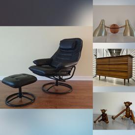 MaxSold Auction: This online auction features MCM lounge chair, MCM art, vintage Rosewood dresser, MCM lighting, vintage silver jewelry, vintage West German pottery, games, mini fridge, bikes, peacock chair, men’s & women’s clothing, collector plates, yarn, small kitchen appliances, antique cedar chest, and much, much, more!!!