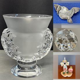 MaxSold Auction: This online auction features art glass, decanters, teacup/saucer sets, vintage African art, Royal Doulton figurines, vintage cookie jar, vintage Satsuma plates, vintage Pyrex, nesting dolls, vintage Moorcroft bowl, clay tea serving, Swarovski jewelry, silver jewelry, and much, much, more!!!n