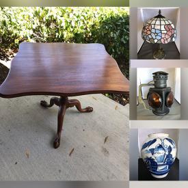 MaxSold Auction: This online auction includes Baseball memorabilia, battery backup, vintage ephemera, wall art, baskets, books, toys, glassware, kitchenware, jewelry boxes, decor, Mikasa and other china, pottery, Depression glass, vintage bottles, area rug, expandable table, vintage sewing machine, shop vac, Acto microscope, antique cabinet, jewelry, pins, vintage cameras, electronics, lingerie chest, DVDs, VHS, vinyl records, tapestries, quilts, railroad lantern, Tiffany style lamp and much more!