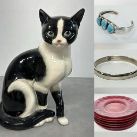 MaxSold Auction: This online auction includes Ruby red glassware, jewelry, accessories, bags, coins, mini teapot, Cross pens, Adderley and other china, Royal Doulton and other figurines, Qing Famile porcelain plate, foo dogs, carvings, wall art, Florentine triptych, handpainted cherubs and more!