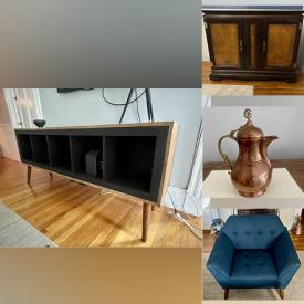 MaxSold Auction: This online auction features antique fireplace screen, marble slab, window AC unit, vintage bar server, MCM lounge chair, Turkish watering jugs, and much more!