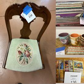 MaxSold Auction: This online auction features vinyl records, ceramic rooster, Disney collectibles, vintage bottles, Pokemon cards, vintage McCoy pottery, Longaberger baskets, Depression glass, Wade figurines, Carnival glass, player piano rolls, and much more!