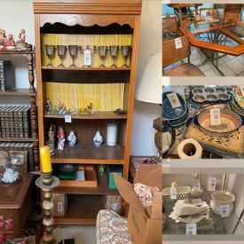 MaxSold Auction: This online auction includes bookcases, tables, dinette set, books, decor, small kitchen appliances, glassware, candles, sailing ship model and more!