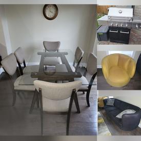 MaxSold Auction: This online auction includes furniture such as dining room table, upholstered sofas, side tables, bed frames, and chairs, KitchenAid BBQ, area rugs and more!