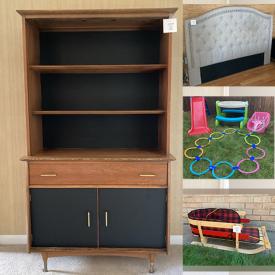 MaxSold Auction: This online auction includes an MCM shelf unit, bedframe, headboard, antique high chair, Sunbeam bread machine, home organizers, linens, kids toys, sleigh, Radio Flyer tricycle, kids books, puzzles, toddler kitchenware, Frozen rollerblades, hardware, Aircare humidifier, lash sets, seasonal decor and more!