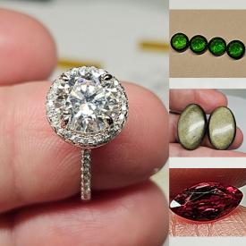 MaxSold Auction: This online auction includes Moissanite rings, earrings, gemstone bracelets, loose gemstones such as Garnets, Moissanite, Sapphire, Aquamarine, Topaz, Opal, Tourmaline, Citrine, Morganite, Amethyst and more!