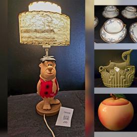 MaxSold Auction: This online auction features teacup/saucer sets, cookie jar, McCoy Jardiniere, vintage pottery, Fenton glass, novelty tea set, depression glass, vintage toys, vintage Bohemian lamp, MCM barware, perfume bottles, typewriter, and much, much, more!!!