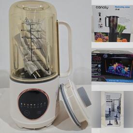 MaxSold Auction: This online auction includes an aquarium kit, soy milk maker, robot vacuum, hair dryer, lawnmower and other yard tools, light fixtures, dehumidifier, ultrasonic cleaner, boxing machine, hedge trimmer, glassware, printer accessories and more!