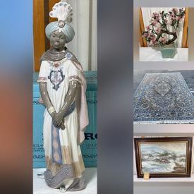 MaxSold Auction: This online auction features small kitchen appliances, oil paintings, area rug, Mariyln Monroe collection, white & blue china, vintage Redwing pottery,  vintage faux bonsai trees, Royal Doulton figurine, Nao figurines, and much more!