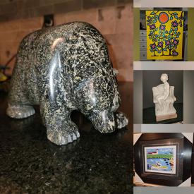 MaxSold Auction: This online auction features soapstone carving, Karl Burrows paintings, Chinese face mask collection, art glass, and framed art prints by Maud Lewis, Lawren Harris, Christian Morrisseau, Tom Thomson, Tim Tait, and much, much, more!!!