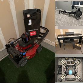 MaxSold Auction: This online auction features leather furniture, TV, platform bed, exercise equipment, bikes, upright freezer, electric keyboard, toy robots, yard tools, lawnmower, outdoor heaters, and much, much, more!!!n