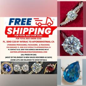 MaxSold Auction: This online auction features Moissanite jewelry, gold jewelry, gemstone jewelry, loose gemstones, silver jewelry, coins, jadeite, jewelry boxes, and much, much, more!!!