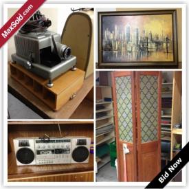 MaxSold Auction: This online auction features furniture such as Malaysian made dining table and chairs, wooden storage, and vintage office recliner and stool, art such as antique framed photos, oil painting on canvas, and signed framed drawing, retro mini fridge, Royal Quite De Luxe Typewriter, and much more!