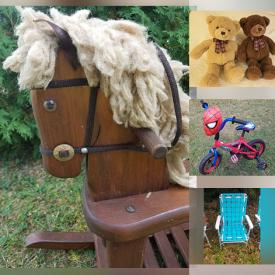 MaxSold Auction: This online auction features vintage rocking horse, area rug, vintage springhorse, vintage barber chair, educational toys, small kitchen appliances, upholstery fabric, yard tools, foosball table, kid scooters & bikes, vinyl windows, dollhouse furniture, patio furniture, puzzles, and much more!!!