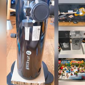 MaxSold Auction: This online auction includes Lego advent calendars, toys, guitars, electronics, Zhumell telescope, Nike sunglasses, magnetic balls, DVD player, radios and other electronics, boots, small kitchen appliances, Artograph lightpad, Star Wars Drone and more!