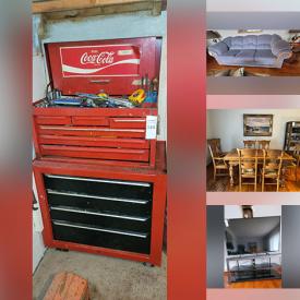 MaxSold Auction: This online auction includes a tool chest, sofa, tables, dresser, chairs, bookshelves, coffee table and others, mirror, stationery, mirror, kitchenware, small kitchen appliances, tools, hardware, decor, luggage, linens, clothing, accessories, china, seasonal decor, yard tools, Webster air compressor and more!