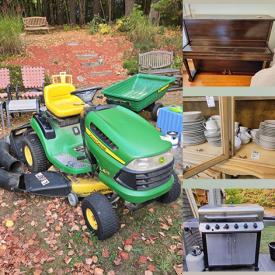 MaxSold Auction: This online auction includes furniture such as dressers, nightstands, desk, bookcase, patio chairs, folding tales and others, John Deere riding lawnmower, garden decor, yard tools, hardware, books, china, kitchenware, small kitchen appliances, toys, exercise equipment, linens, portable air conditioner, telescope, seasonal decor, wall art, office supplies, heat sealer,, electronics, clothing forms and many more!