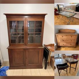 MaxSold Auction: This online auction features antique writing desk, cherry wood furniture, metal & glass top table, wicker chair, costume jewelry, toys, cameras, coins, stamps, and more!