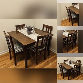 MaxSold Auction: This auction includes a dining  table and dining chairs.