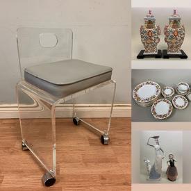 MaxSold Auction: This online auction includes a Craftline walnut curio cabinet, chairs, wall art, Birks sterling silver items, rugs, crystalware, handmade pottery, jewelry, accessories, Silver Jubilee medallions, coins, porcelain figures, Coalport and other china, electronics, vintage tins, vinyl records, kitchenware, small kitchen appliances, rocks, dolls and much more!