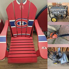 MaxSold Auction: This online auction features BBQ grill, power & hand tools, generator, yard trailers, yard tools, chainsaw, DVDs, vinyl records, sports collectibles, snowblower, craft supplies, fishing gear, snowman collection, boots, printer, teak furniture, and much, much, more!!!