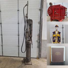 MaxSold Auction: This online auction features Coca-Cola collectible, vintage skis, vintage toys, Blue Mountain pottery, antique clawfoot bathtub, tires/rims, lighted Brewers retail advertising, outboard motors, antique fanning mill, garden tools, antique gas pump, vintage framed potato sacks, vintage bottles & tins, vintage wringer washer, leather aprons, comics, perfume bottles, games, swim tubes, bikes, church pew ends, terracotta tiles, Pulp Science Fiction, and much, much, more!!!,