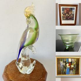 MaxSold Auction: This online auction includes Lladro and other figures, vinyl records, duck decoy, Moorcroft and other pottery, wall art, gothic chess set, lamps, glassware, antique Kagura mask, Murano glass and much more!