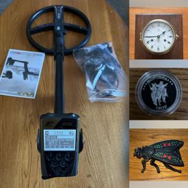 MaxSold Auction: This online auction includes collector patches, bicycle pump, vintage cast iron match safe, cutting tools, key tags, coins, fishing poles, pressure washer pump, Gibraltar mailbox, grass trimmer line, fishing pole, metal detectors, handheld video camera, Schatz bell clock and more!