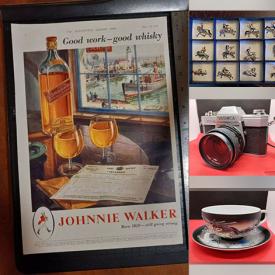 MaxSold Auction: This online auction includes a Japanese Dragonware tea set, electronics, vintage microscope, vintage cameras, small kitchen appliances, linens, seasonal decor, clothing, accessories, vintage toys, books, vintage ephemera, vintage ads, china, windchime and much more!