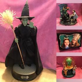 MaxSold Auction: This online auction includes Wizard of Oz memorabilia including snow globes, Christmas ornaments, music box, Bradford Exchange lamp, Snowbabies, bobbleheads, trading cards and more!