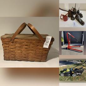 MaxSold Auction: This online auction features power & hand tools, ladder, pet products, puzzles, antique picnic basket, patio furniture, vintage toys, vintage baby clothes, teacup/saucer sets, lawnmower, pivoting patio umbrellas, vintage tools, yard tools, and much, much, more!!!