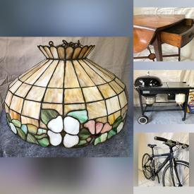 MaxSold Auction: This online auction features pet products, antique glass lamp shades, antique furniture, kids sleds, smoker, BBQ grill, power tools, skis, snorkel gear, bikes, wooden cheese boards, small kitchen appliances, DVDs, window AC unit, area rugs, and much more!