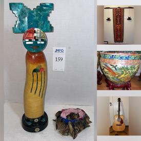 MaxSold Auction: This online auction features statement sculptures, trade show display pieces, Indigenous art, area rug, Borneo baby carrier, camping gear, Tongue drum, metal art, Indonesian marionettes, barrister bookcase, wicker chairs, minerals & rocks, office supplies, printer, Sentry & Liberty safes, stained glass art, guitar, carved wall panel, Buddha shrine, power & hand tools, pet products, costume jewerly, pearl drill, jewelry making supplies, garden pots & art, patio furniture, firepit, yard tools, and much more!!!