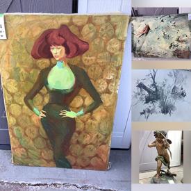 MaxSold Auction: This online auction features art books, Sergei Bongart & Patrica LeGrande paintings on canvas, sterling silver chopsticks, Sergei Bongart art portfolios, Sergei Bongart art students paintings, bar mirror, and much  more!!!