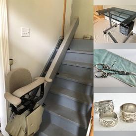 MaxSold Auction: This online auction includes a Savaria chair lift, baskets, linens, kitchenware, desk, chair, bedframes, household supplies, blanket rack, wall art, Blue Mountain pottery, runners, plant supplies, radio toaster, decorative plates, jewelry and more!