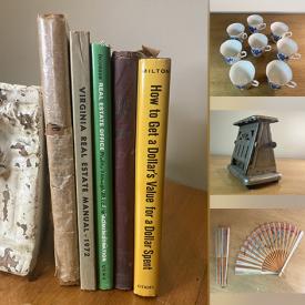 MaxSold Auction: This online auction includes books, stamps, clothing, accessories, vintage medical items, portable cassette players, vintage umbrella, antique metal toasters, steins, china, Belleek honey pot, vases, Fenton glassware and more!