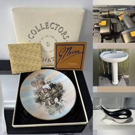 MaxSold Auction: This online auction features collection plate, Royal Doulton figurine, art glass, vintage book, ladder, sewing machine, power tools, area rug, Precious Moments figure, pedestal sink, model plane kits, and much, much, more!!!